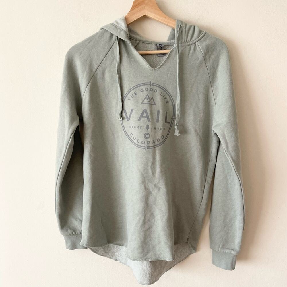 Vail Colorado Sweatshirt Hoodie Long Sleeve Women’s size XS Green